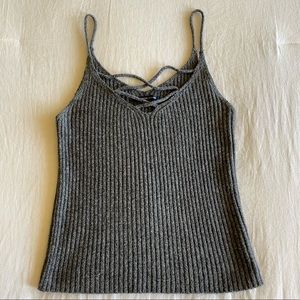 American Eagle Outfitters gray spaghetti strap